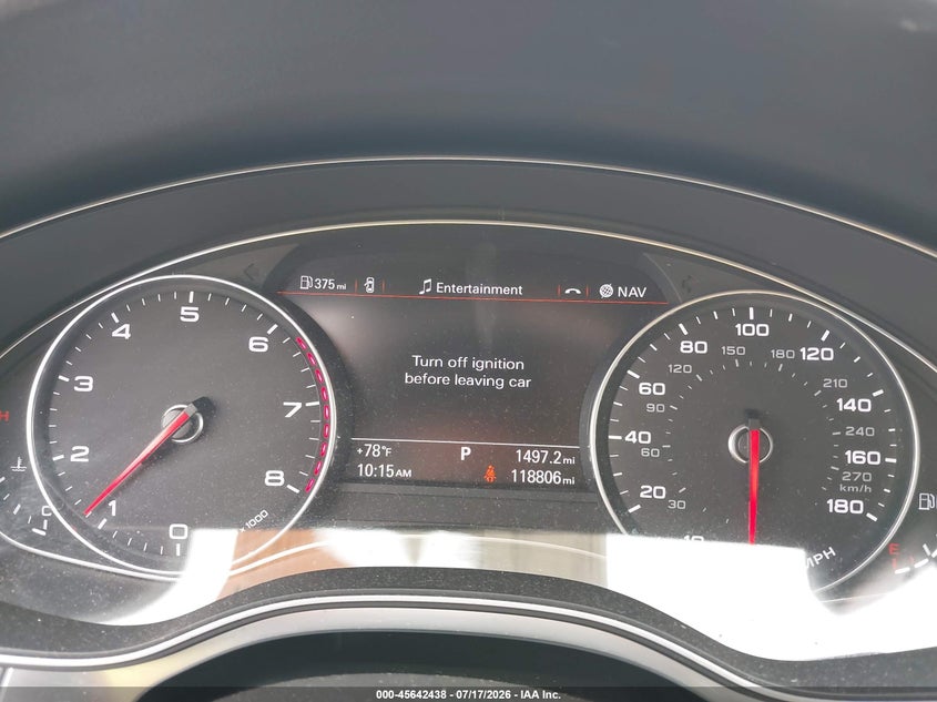 2015 Audi A6 VIN WAUGFAFC5FN007121 IAAI salvage auction — REAR END, Salvage Title, sold $2,350 on 2026-07-31 (photo 7)