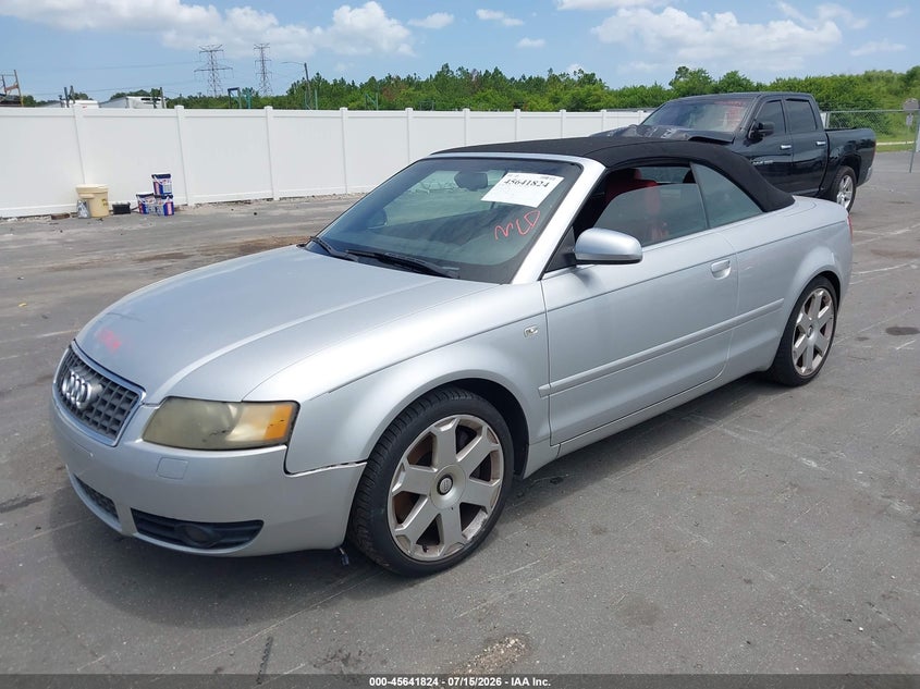 2004 Audi S4 VIN WUARL48H14K901584 IAAI salvage auction — NORMAL WEAR, Clear (Florida), sold $425 on 2026-07-29 (photo 2)