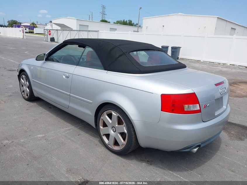 2004 Audi S4 VIN WUARL48H14K901584 IAAI salvage auction — NORMAL WEAR, Clear (Florida), sold $425 on 2026-07-29 (photo 3)