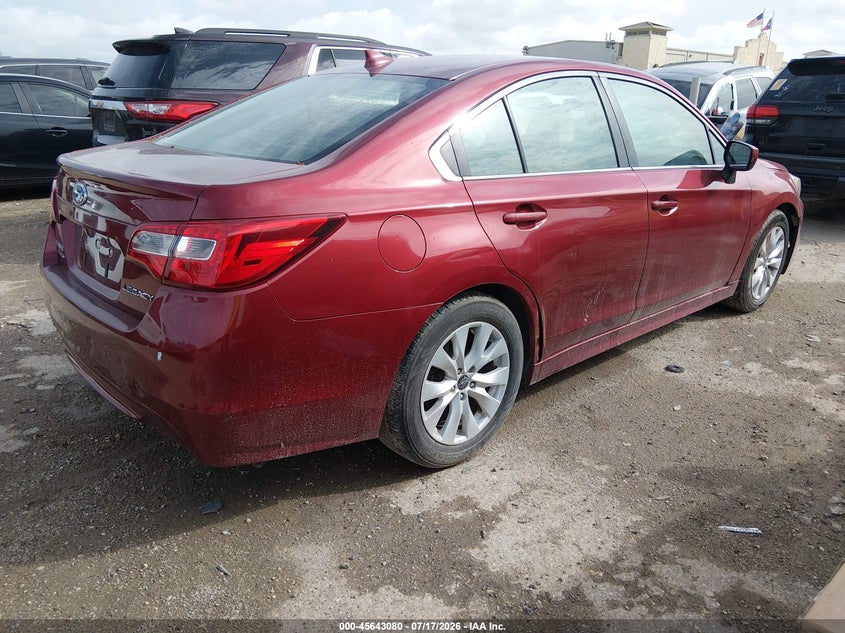 2016 Subaru LEGACY VIN 4S3BNBC65G3061455 IAAI salvage auction — FRONT & REAR, Certificate Of Title (Nebraska), sold $800 on 2026-08-24 (photo 4)