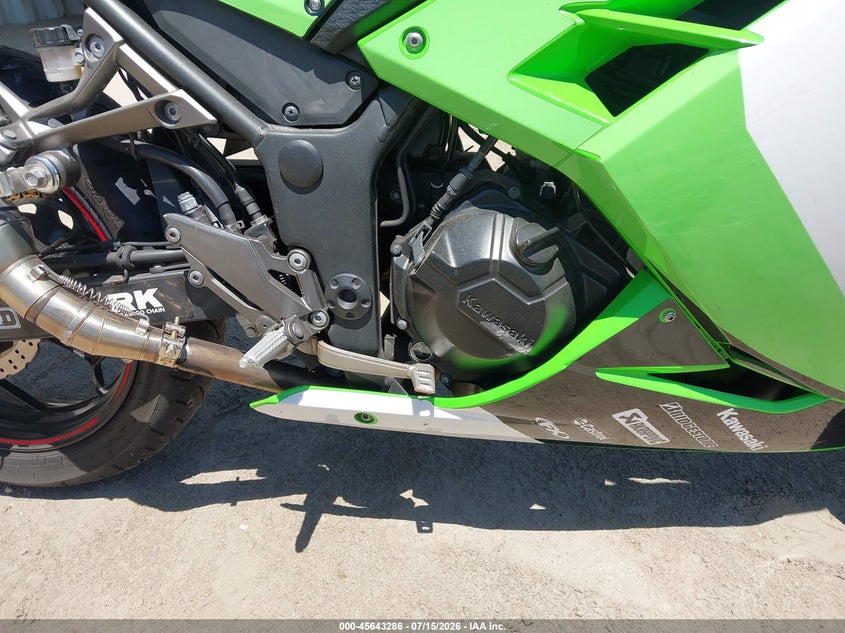 2014 Kawasaki Ninja VIN JKAEX8B10EA007564 IAAI salvage auction — ALL OVER, Salvage (California), sold $225 on 2026-07-29 (photo 8)