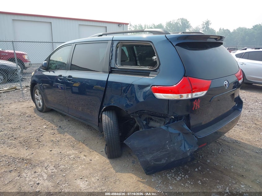 2011 Toyota Sienna VIN 5TDKK3DC0BS156600 IAAI salvage auction — LEFT REAR, Mv-907A (New York), sold $925 on 2026-07-28 (photo 3)