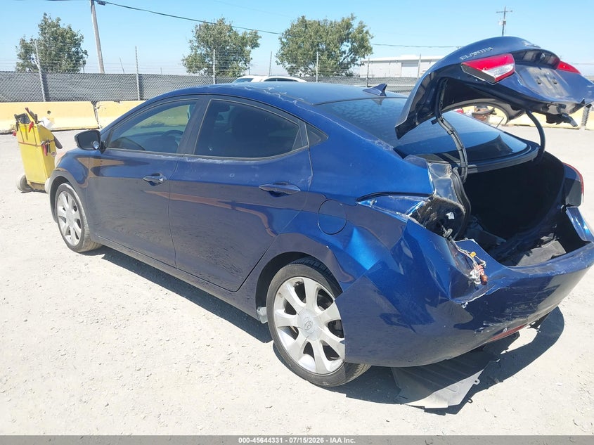 2013 Hyundai Elantra VIN KMHDH4AE8DU689243 IAAI salvage auction — REAR END, Salvage (California), sold $1,525 on 2026-07-30 (photo 3)