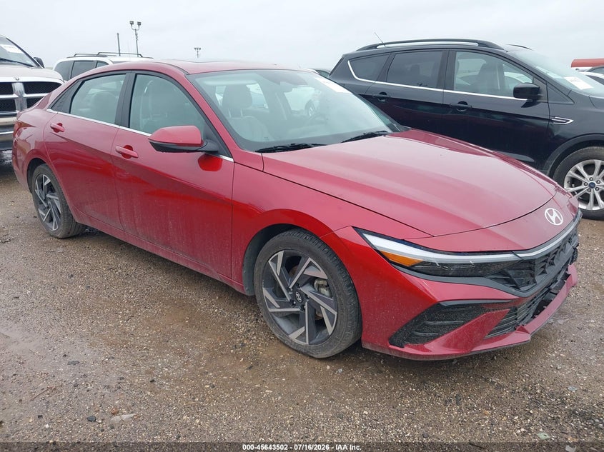 2025 Hyundai Elantra VIN KMHLP4DGXSU895141 IAAI salvage auction — LEFT FRONT, Enterprise Vehicles Clear Only (Texas), sold $13,900 on 2026-07-27 (photo 1)