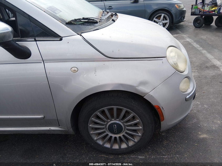 2012 Fiat 500 VIN 3C3CFFER9CT109249 IAAI salvage auction — NORMAL WEAR, Salvage Title, sold $25 on 2026-07-31 (photo 6)