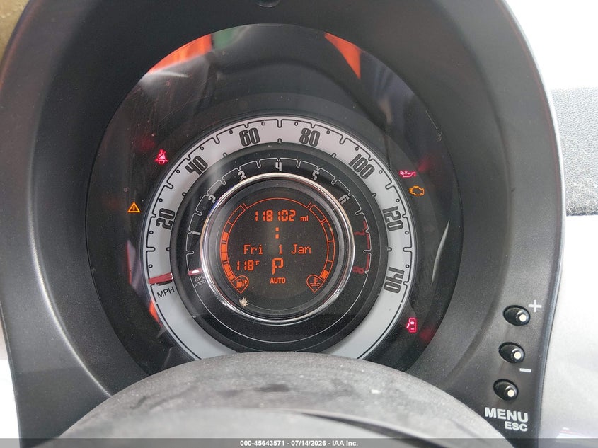 2012 Fiat 500 VIN 3C3CFFER9CT109249 IAAI salvage auction — NORMAL WEAR, Salvage Title, sold $25 on 2026-07-31 (photo 7)
