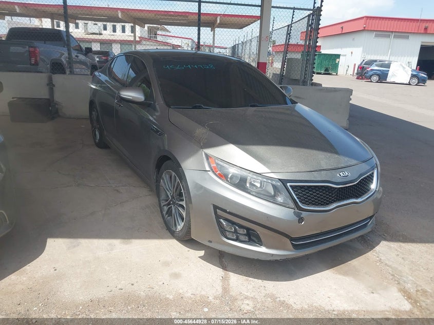 2014 Kia Optima VIN 5XXGR4A69EG303704 IAAI salvage auction — FRONT END, Restored (Arizona), sold $325 on 2026-07-21 (photo 1)