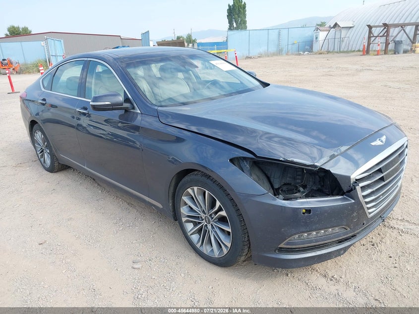 2017 Genesis G80 VIN KMHGN4JE2HU176422 IAAI salvage auction — FRONT END, Salvage Title, sold $3,550 on 2026-09-02 (photo 1)