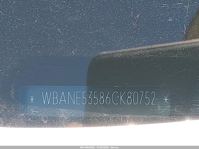 2006 BMW 5 series VIN WBANE53586CK80752 IAAI salvage auction — NORMAL WEAR, Clear - Dealer Only (California), sold $300 on 2026-07-28 (photo 9)