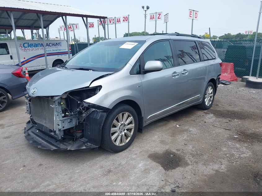 2017 Toyota Sienna VIN 5TDDZ3DC0HS165780 IAAI salvage auction — FRONT END, Salvage - Greater Than 75% (Maryland), sold $4,050 on 2026-08-02 (photo 2)