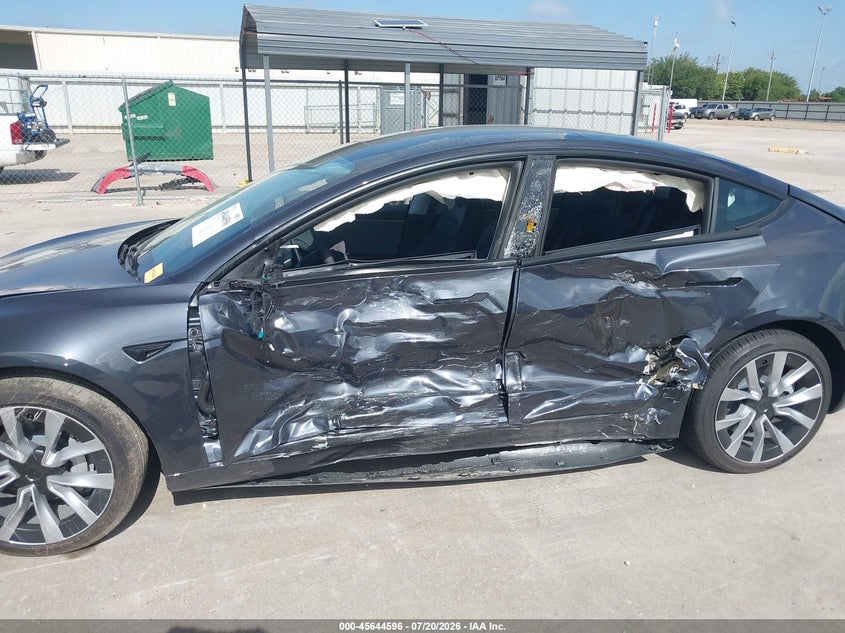2026 Tesla Model 3 VIN 5YJ3E1EA6TF183576 IAAI salvage auction — LEFT SIDE, Wait Title, sold $11,450 on 2026-09-27 (photo 6)
