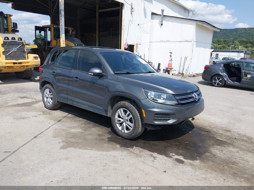 2012 Volkswagen Tiguan VIN WVGBV7AX8CW089411 IAAI salvage auction — FRONT & REAR, Salvage Title, sold $250 on 2026-08-16 (photo 1)