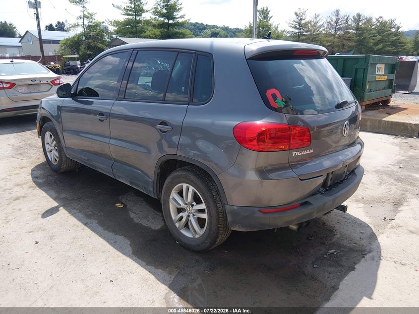 2012 Volkswagen Tiguan VIN WVGBV7AX8CW089411 IAAI salvage auction — FRONT & REAR, Salvage Title, sold $250 on 2026-08-16 (photo 3)