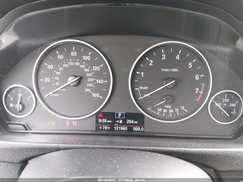 2014 BMW 3er VIN WBA3B1C52EPV79458 IAAI salvage auction — FRONT END, Salvage Title, sold $1,300 on 2026-08-12 (photo 7)
