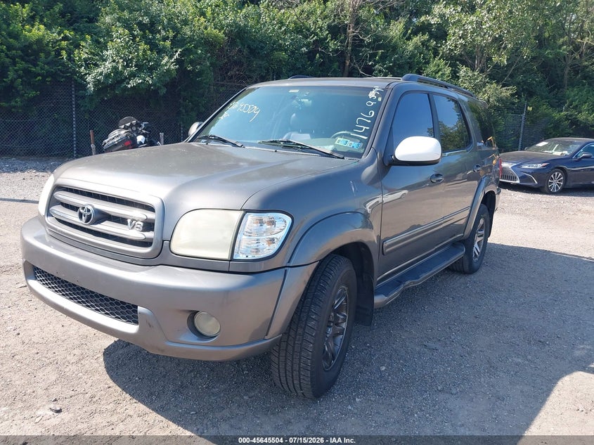 2003 Toyota Sequoia VIN 5TDBT48A43S193470 IAAI salvage auction — NORMAL WEAR, Clear (Pennsylvania), sold $1,050 on 2026-07-31 (photo 2)