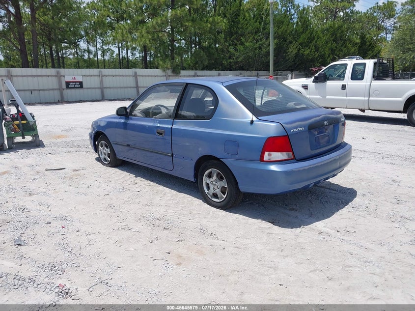2002 Hyundai Accent VIN KMHCF35G82U165501 IAAI salvage auction — NORMAL WEAR, Clear (Florida), sold $275 on 2026-07-30 (photo 3)