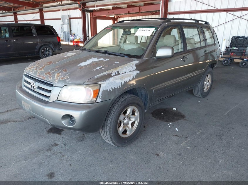 2005 Toyota Highlander VIN JTEHD21A550033492 IAAI salvage auction — NORMAL WEAR, Clear - Dealer Only (California), sold $500 on 2026-07-28 (photo 2)