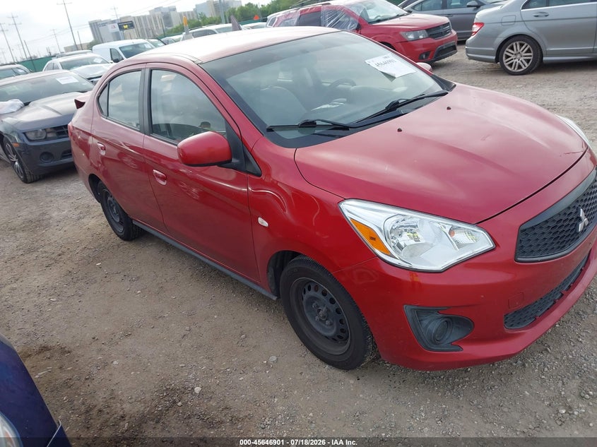 2020 Mitsubishi Mirage VIN ML32F3FJ0LHF02706 IAAI salvage auction — REAR END, Salvage Title, sold $1,350 on 2026-08-27 (photo 1)