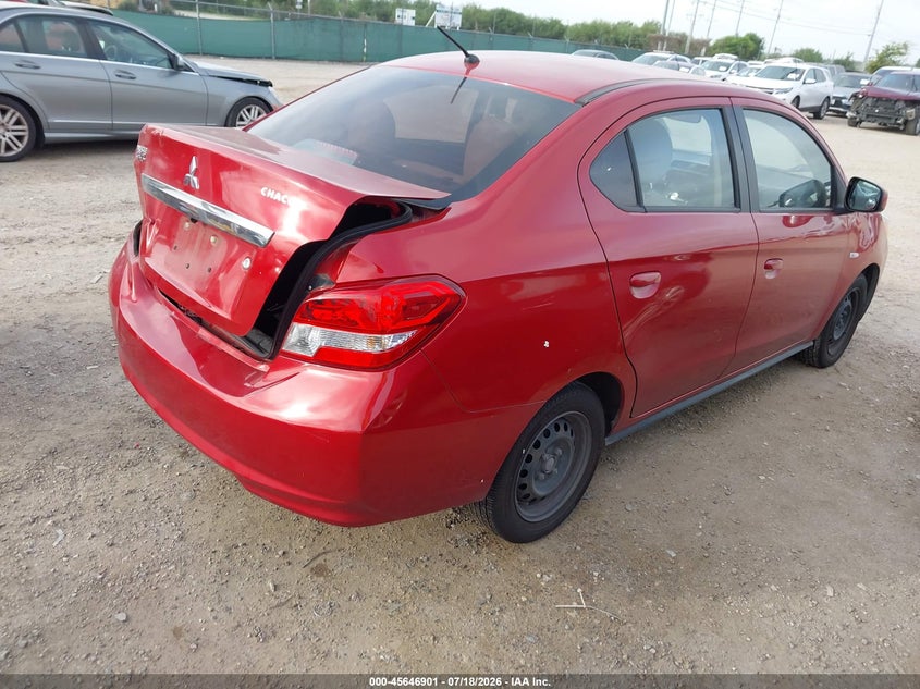 2020 Mitsubishi Mirage VIN ML32F3FJ0LHF02706 IAAI salvage auction — REAR END, Salvage Title, sold $1,350 on 2026-08-27 (photo 4)