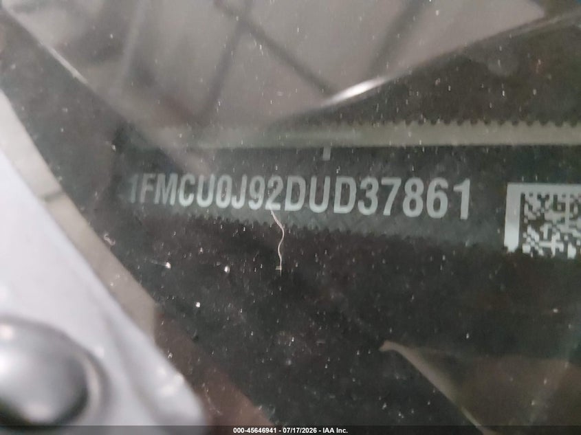 2013 Ford Escape VIN 1FMCU0J92DUD37861 IAAI salvage auction — HAIL, Salvage Title, sold $925 on 2026-08-03 (photo 9)