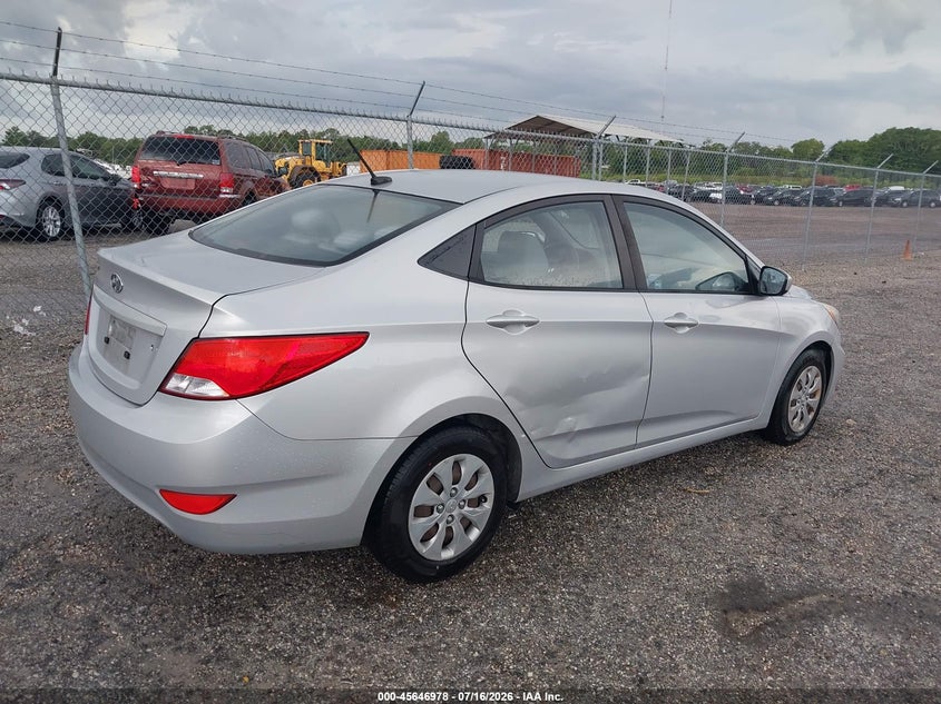 2016 Hyundai Accent VIN KMHCT4AE4GU077992 IAAI salvage auction — RIGHT SIDE, Clear (Florida), sold $1,225 on 2026-07-24 (photo 4)
