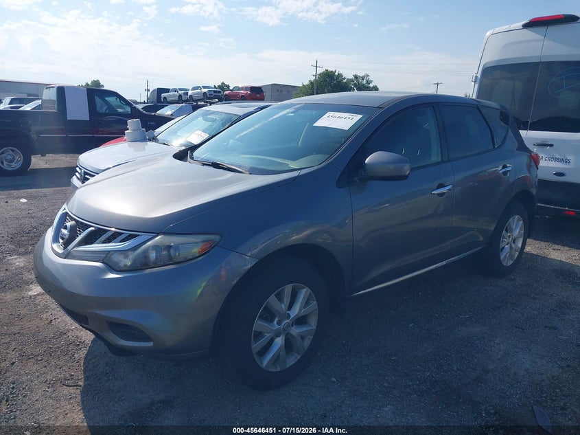 2013 Nissan Murano VIN JN8AZ1MUXDW208410 IAAI salvage auction — NORMAL WEAR, Clear - Public Restricted (Oklahoma), sold $425 on 2026-07-28 (photo 2)