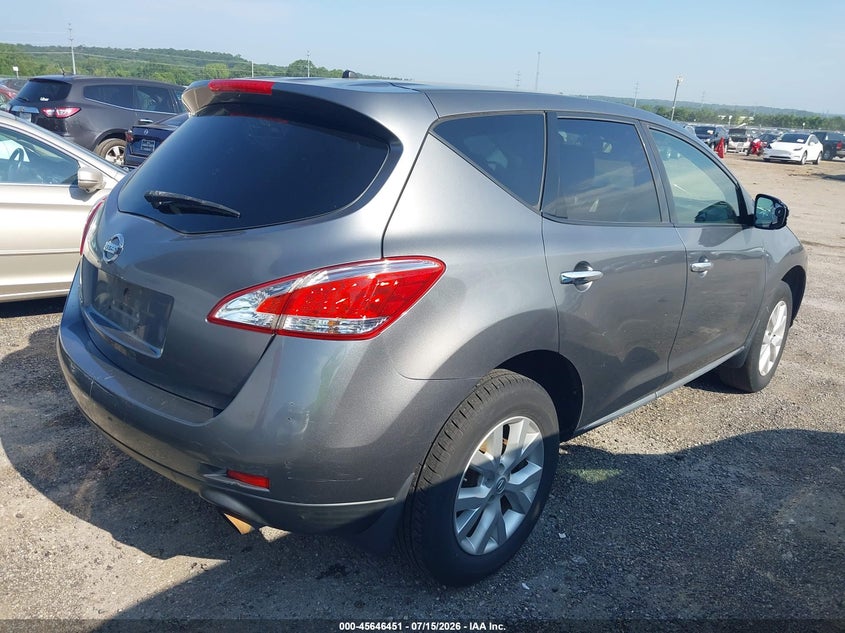 2013 Nissan Murano VIN JN8AZ1MUXDW208410 IAAI salvage auction — NORMAL WEAR, Clear - Public Restricted (Oklahoma), sold $425 on 2026-07-28 (photo 4)