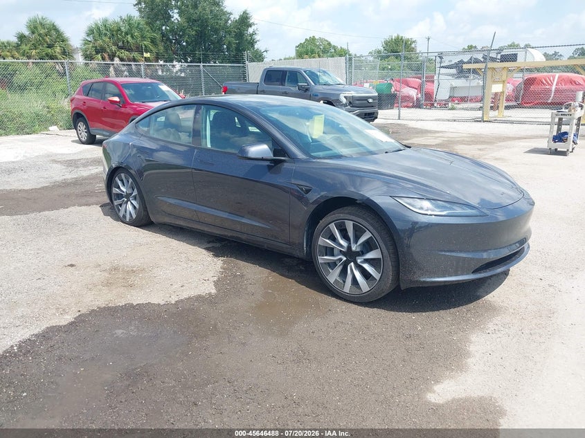 2026 Tesla Model 3 VIN 5YJ3E1EA4TF167067 IAAI salvage auction — LEFT REAR, Rebuildable (Florida), sold $14,500 on 2026-09-08 (photo 1)