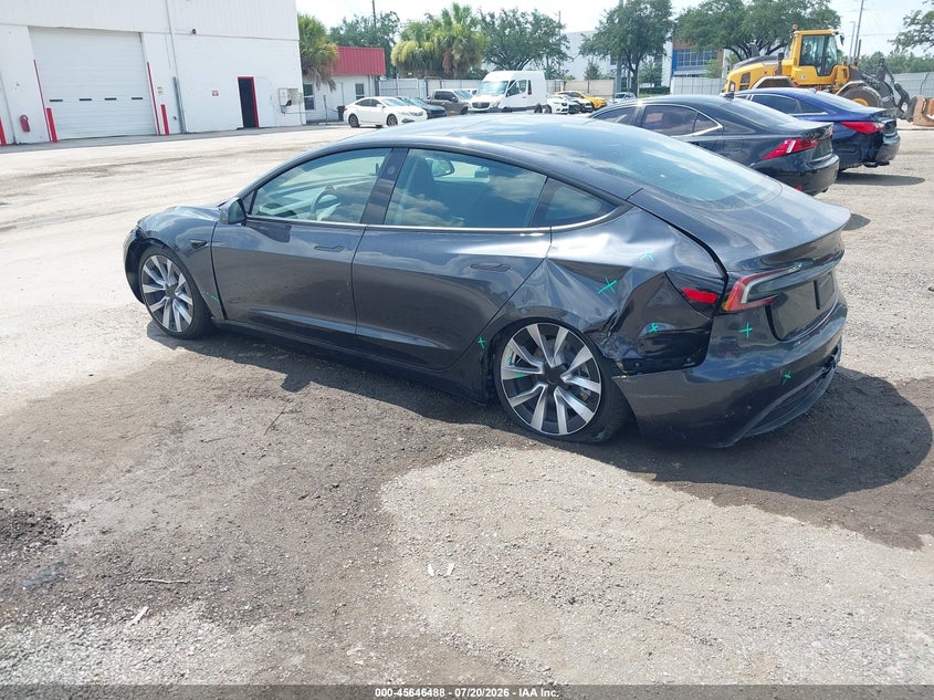 2026 Tesla Model 3 VIN 5YJ3E1EA4TF167067 IAAI salvage auction — LEFT REAR, Rebuildable (Florida), sold $14,500 on 2026-09-08 (photo 3)