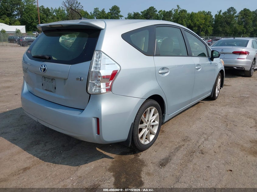 2013 Toyota Prius v VIN JTDZN3EU0D3238148 IAAI salvage auction — LEFT FRONT, Clear (Virginia), sold $25 on 2026-07-24 (photo 4)