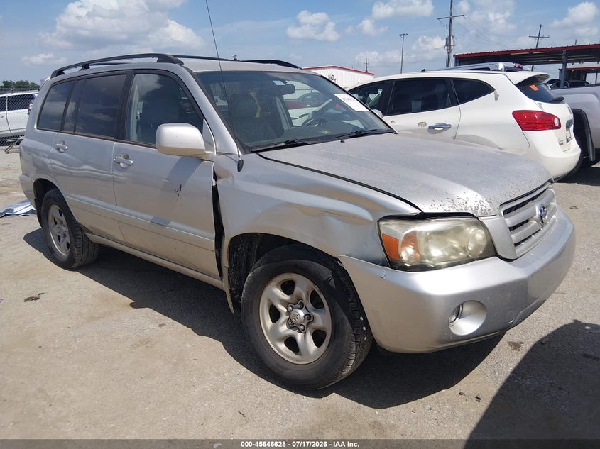 2007 Toyota Highlander VIN JTEGD21A770162171 IAAI salvage auction — RIGHT FRONT, Salvage (Louisiana), sold $1,100 on 2026-08-01 (photo 1)