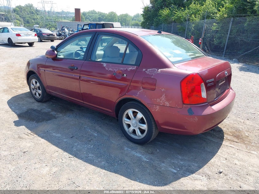 2006 Hyundai Accent VIN KMHCN46C56U017199 IAAI salvage auction — NORMAL WEAR, Clear (Pennsylvania), sold $700 on 2026-07-31 (photo 3)