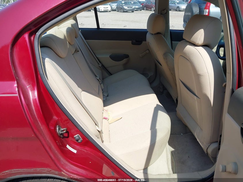 2006 Hyundai Accent VIN KMHCN46C56U017199 IAAI salvage auction — NORMAL WEAR, Clear (Pennsylvania), sold $700 on 2026-07-31 (photo 8)