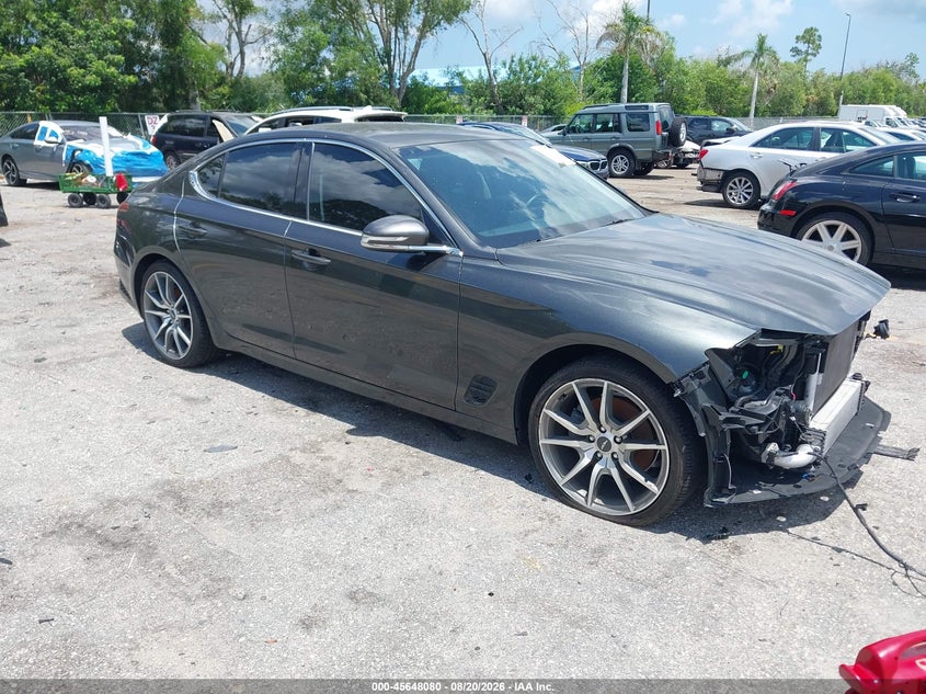 2023 Genesis G70 VIN KMTG34TAXPU106803 IAAI salvage auction — FRONT END, Salvage Title, sold $6,700 on 2026-09-09 (photo 1)
