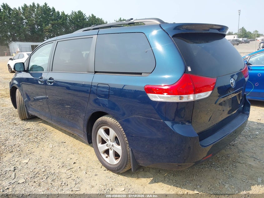 2012 Toyota Sienna VIN 5TDKK3DC9CS239198 IAAI salvage auction — NORMAL WEAR, Clear (Virginia), sold $275 on 2026-07-27 (photo 3)