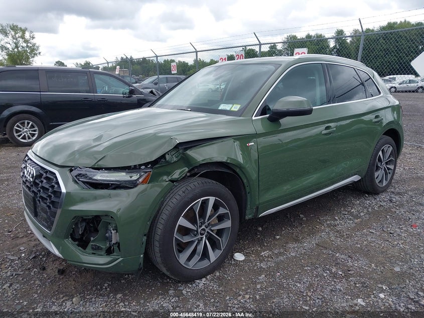 2022 Audi Q5 VIN WA1EAAFY4N2014754 IAAI salvage auction — FRONT END, Salvage Title, sold $9,900 on 2026-08-02 (photo 2)