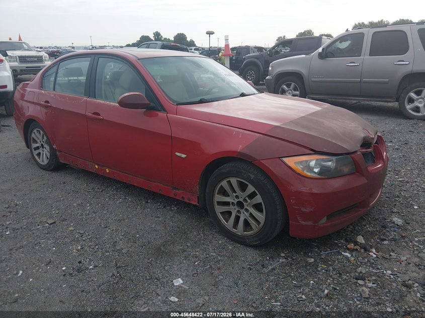 2007 BMW 3 series VIN WBAVA33507KX78337 IAAI salvage auction — NORMAL WEAR, Clear (Arkansas), sold $25 on 2026-07-22 (photo 1)