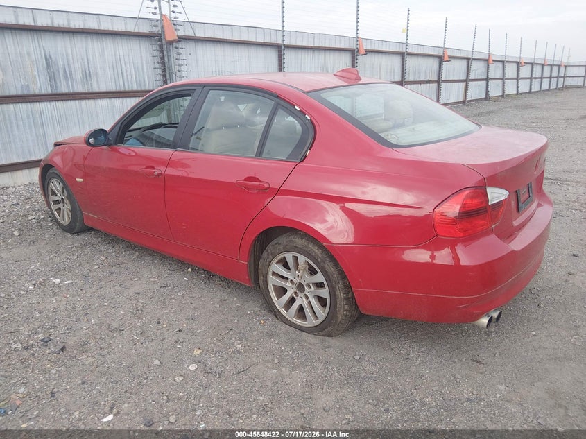 2007 BMW 3 series VIN WBAVA33507KX78337 IAAI salvage auction — NORMAL WEAR, Clear (Arkansas), sold $25 on 2026-07-22 (photo 3)
