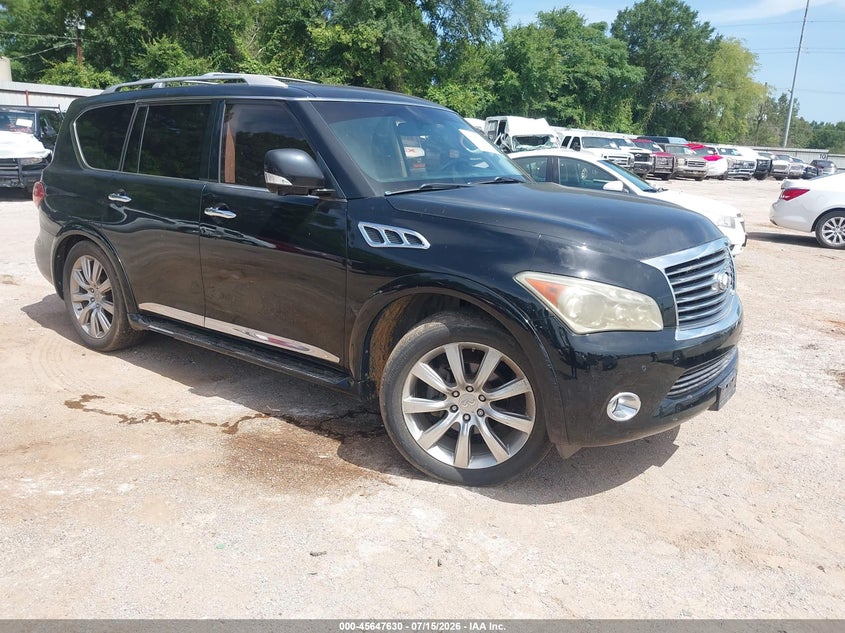 2011 Infiniti Qx56 VIN JN8AZ2NF8B9504155 IAAI salvage auction — LEFT & RIGHT, Original (Texas), sold $1,650 on 2026-07-30 (photo 1)