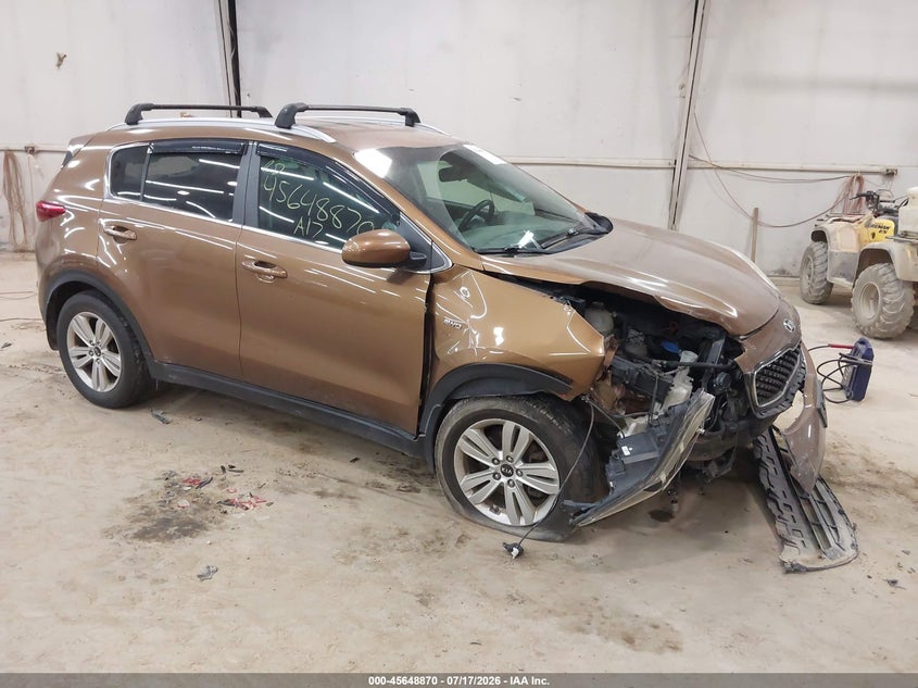 2017 Kia Sportage VIN KNDPMCAC4H7035916 IAAI salvage auction — RIGHT FRONT, Salvage (Pennsylvania), sold $1,300 on 2026-07-30 (photo 1)