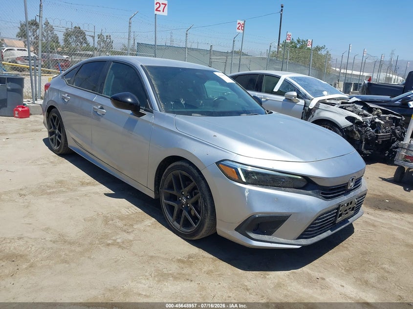2022 Honda Civic VIN 2HGFE2F50NH608650 IAAI salvage auction — LEFT REAR, Salvage Title, sold $7,400 on 2026-08-22 (photo 1)