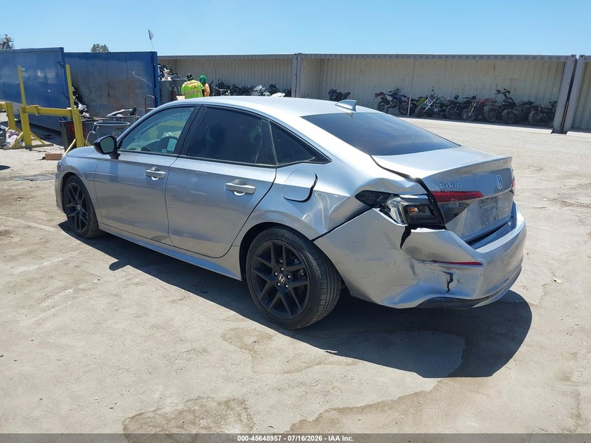 2022 Honda Civic VIN 2HGFE2F50NH608650 IAAI salvage auction — LEFT REAR, Salvage Title, sold $7,400 on 2026-08-22 (photo 3)