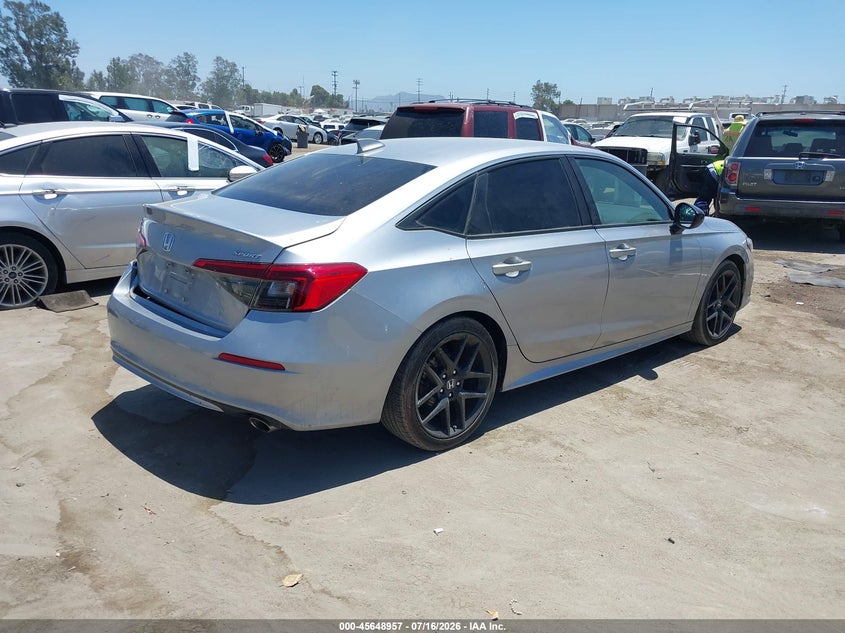 2022 Honda Civic VIN 2HGFE2F50NH608650 IAAI salvage auction — LEFT REAR, Salvage Title, sold $7,400 on 2026-08-22 (photo 4)