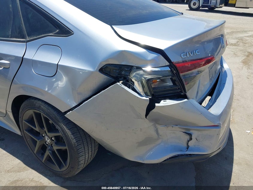2022 Honda Civic VIN 2HGFE2F50NH608650 IAAI salvage auction — LEFT REAR, Salvage Title, sold $7,400 on 2026-08-22 (photo 6)