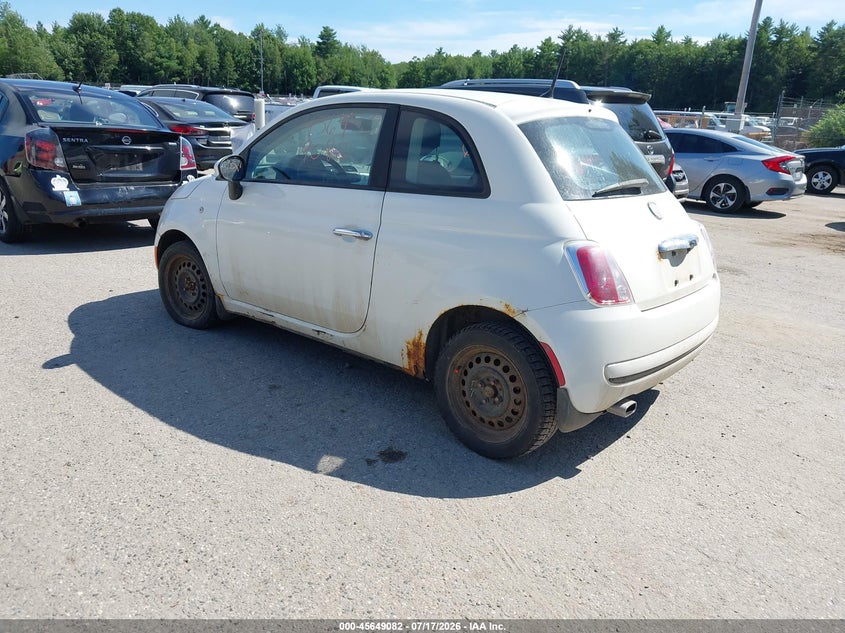 2012 Fiat 500 VIN 3C3CFFAR7CT310332 IAAI salvage auction — NORMAL WEAR, Original (Maine), sold $200 on 2026-08-03 (photo 3)