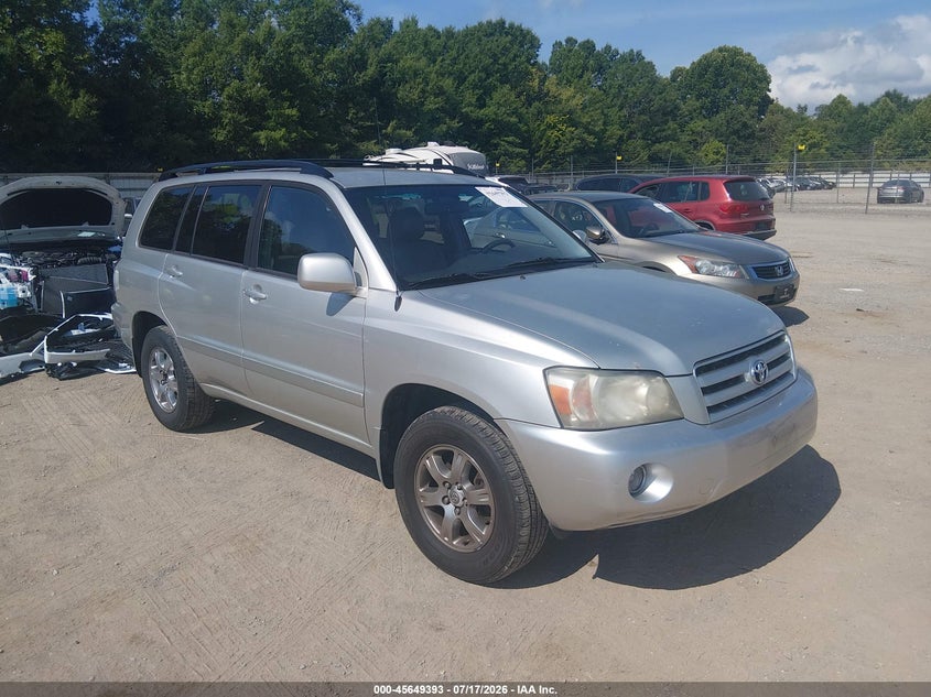 2005 Toyota Highlander VIN JTEEP21A150093845 IAAI salvage auction — LEFT FRONT, Salvage (Tennessee), sold $150 on 2026-07-29 (photo 1)