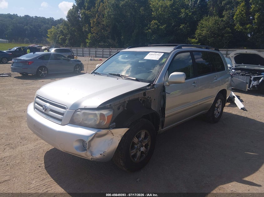 2005 Toyota Highlander VIN JTEEP21A150093845 IAAI salvage auction — LEFT FRONT, Salvage (Tennessee), sold $150 on 2026-07-29 (photo 2)