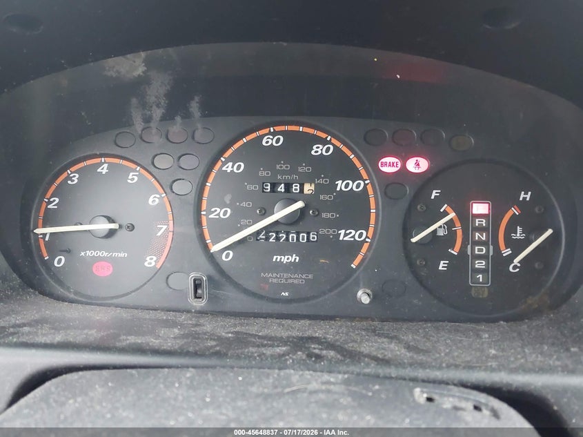 2000 Honda Cr-v VIN JHLRD284XYS000783 IAAI salvage auction — FRONT END, Clear (Florida), sold $125 on 2026-07-29 (photo 7)