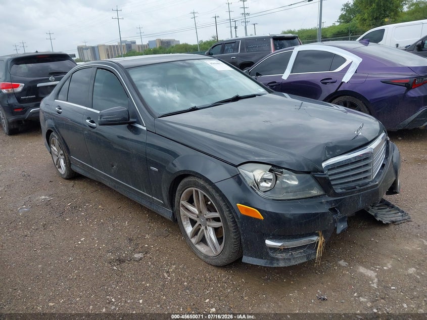 2012 Mercedes-benz C class VIN WDDGF4HB9CR194740 IAAI salvage auction — NORMAL WEAR, Original (Texas), sold $500 on 2026-07-29 (photo 1)