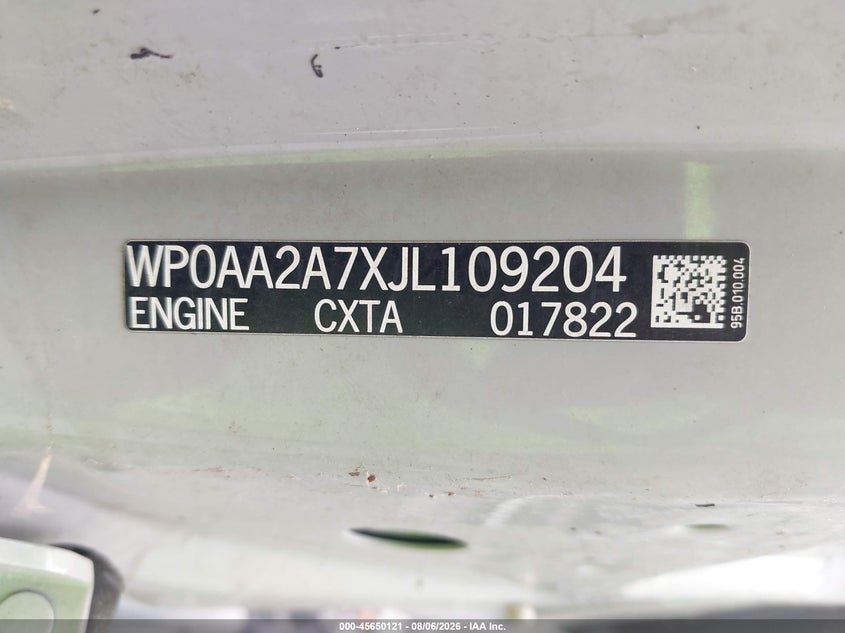 2018 Porsche Panamera VIN WP0AA2A7XJL109204 IAAI salvage auction — THEFT, Salvage (Florida), sold $23,100 on 2026-10-12 (photo 9)